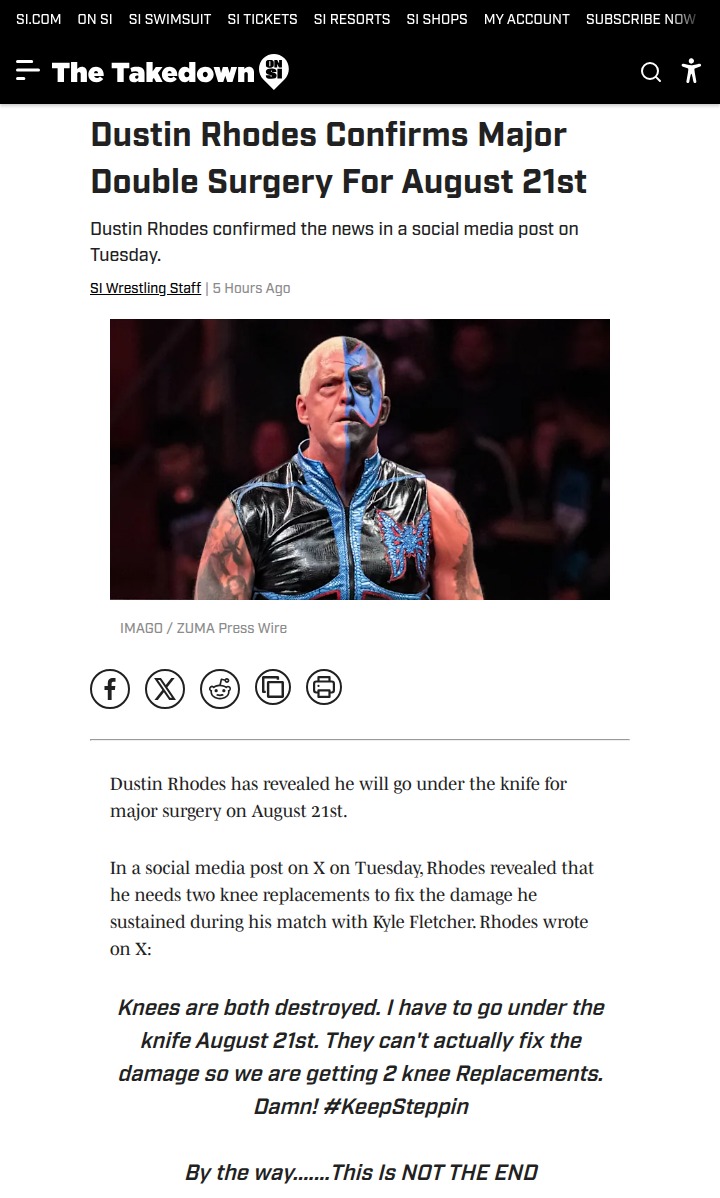 Natural’s Grit: Dustin Rhodes Faces Double Surgery