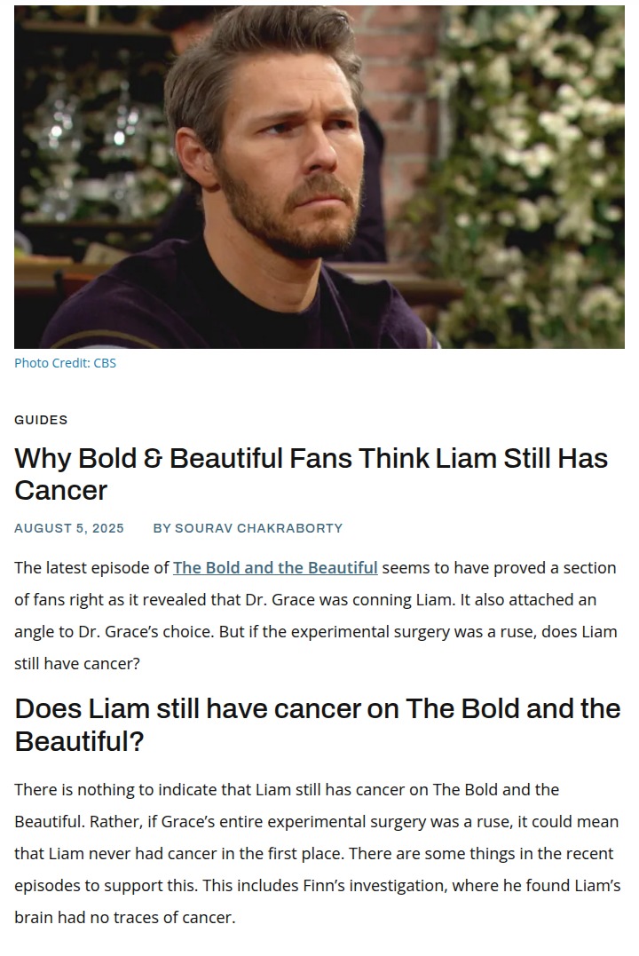 Bold & Beautiful: Liam’s Cancer Twist?! 🧐