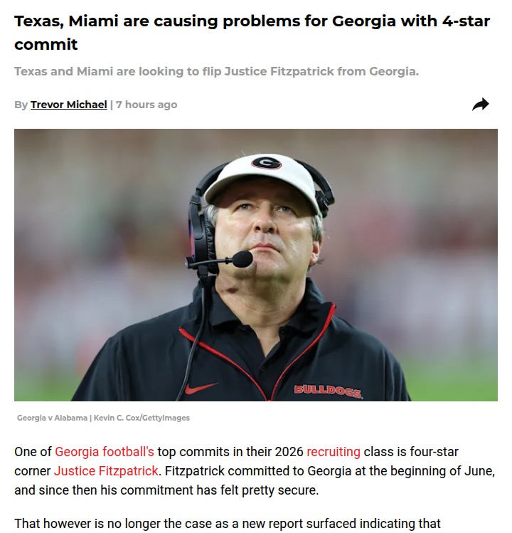 Georgia’s Fitzpatrick Eyes Texas, Miami Visits