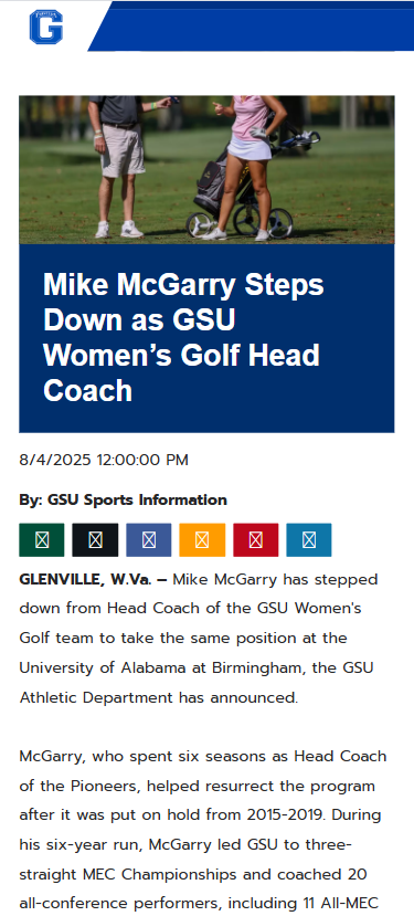 Glenville’s golf legacy enters a new era