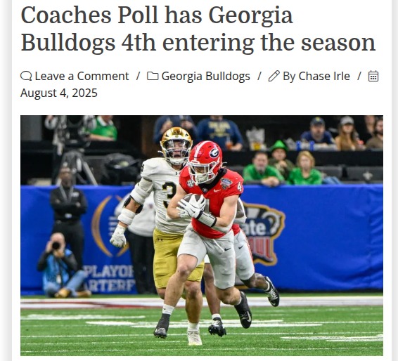Bulldogs Ranked 4th—SEC Showdown Brewing
