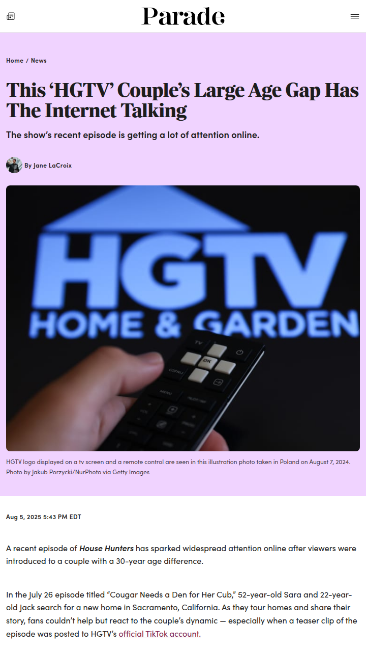 This 'HGTV' Couple's Age Gap Sparks Debate 🏡