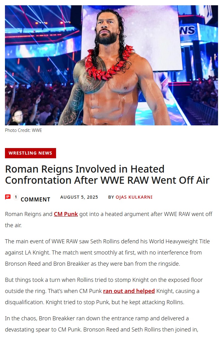 Roman Reigns & CM Punk: RAW Aftermath Explodes