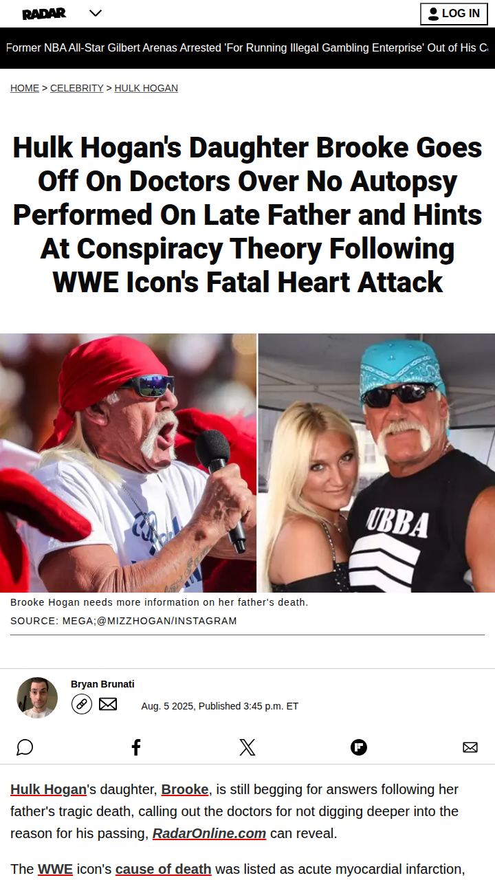 Hulk Hogan’s death: Brooke Hogan demands answers