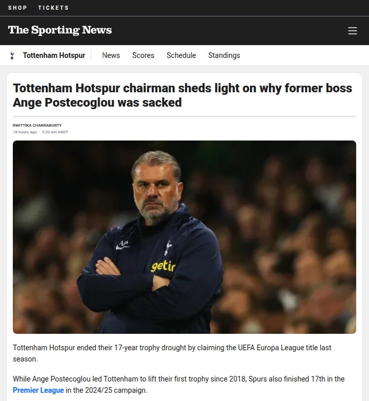Spurs Sack Ange After Europa Glory—Why?
