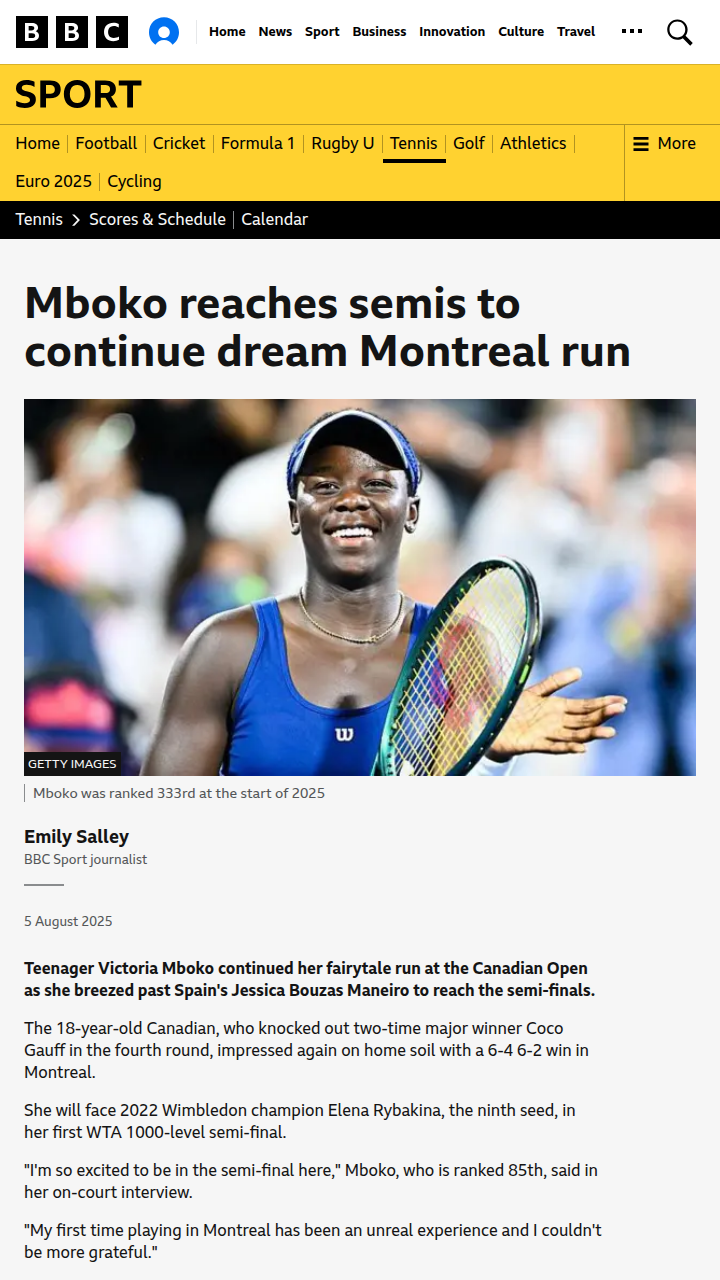 Mboko Makes Montreal History!