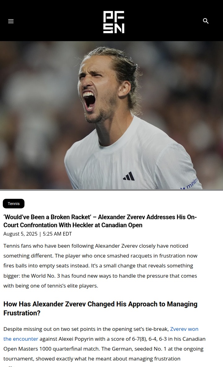 Zverev’s New Calm: No More Broken Rackets