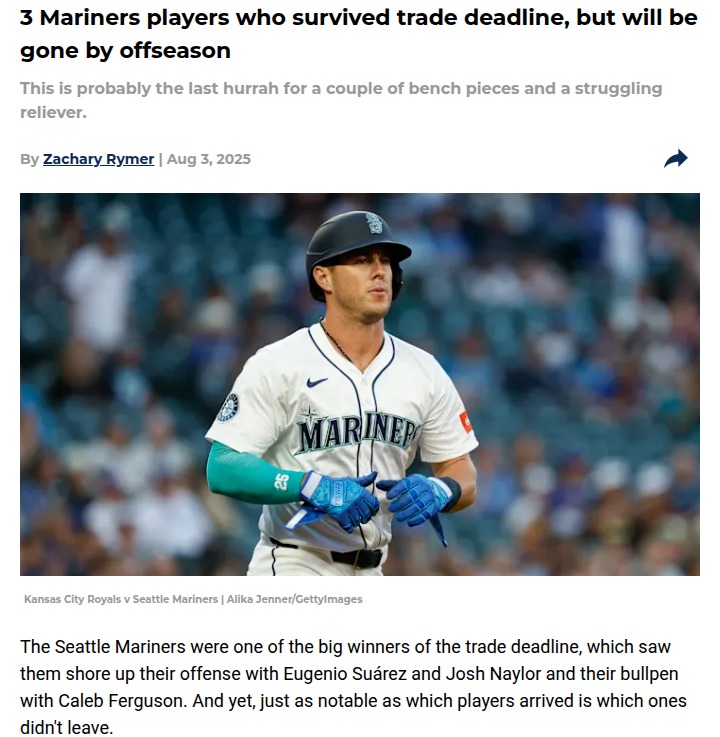 3 Mariners likely gone after this season