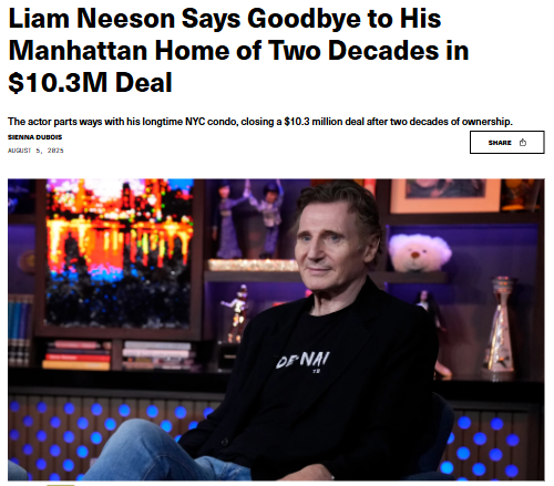 Liam Neeson closes a chapter in NYC
