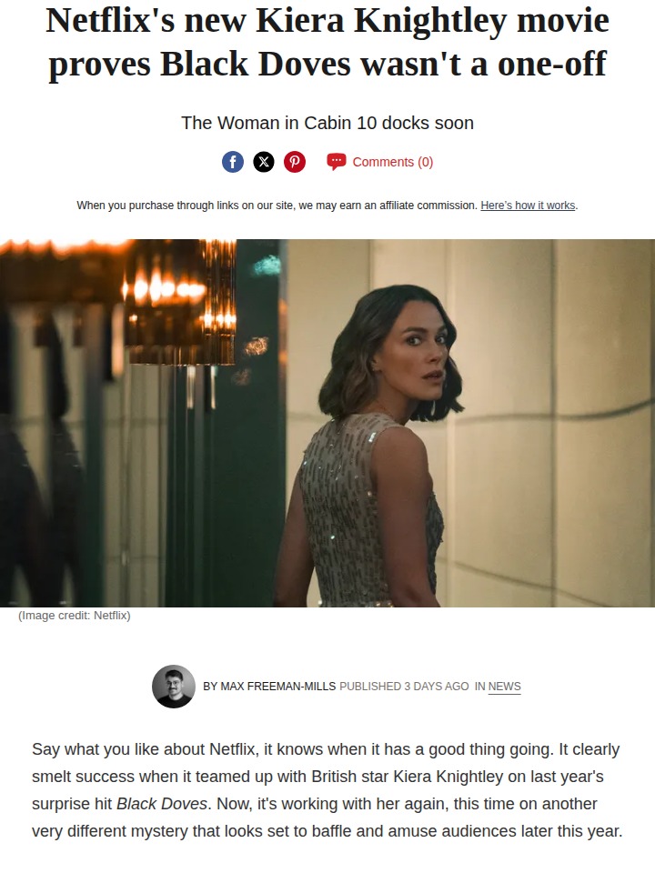 Kiera Knightley’s Netflix Comeback? 👀