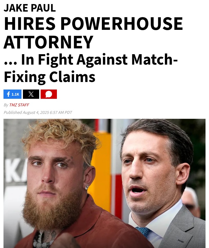 Jake Paul Lawyered Up Over Fight Fix Claims