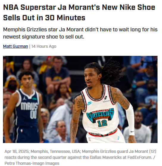 Ja Morant’s Ja 3s Sold Out in a Flash!