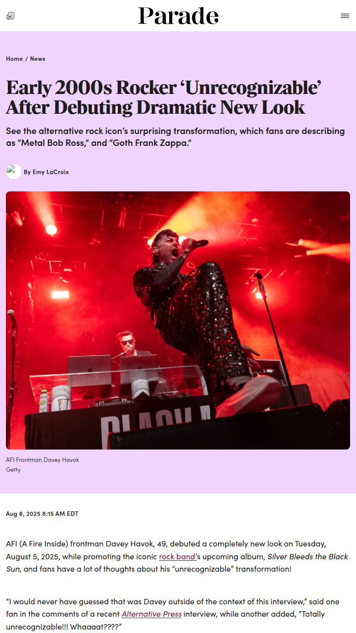 Davey Havok’s Wild New Look Shocks AFI Fans 🤯