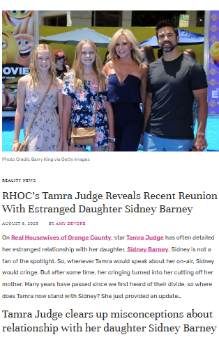 Tamra Judge and daughter Sidney reconnect