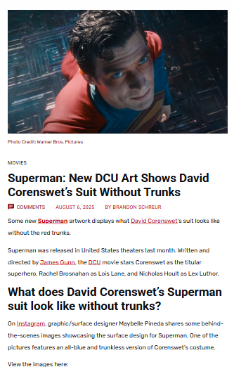 Corenswet’s Superman Suit: No Trunks?! 🦸‍♂️