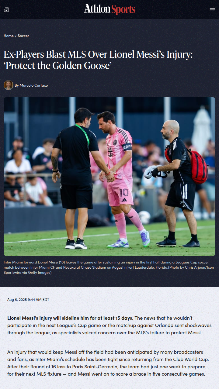 Messi Injury Sparks MLS Golden Goose Debate
