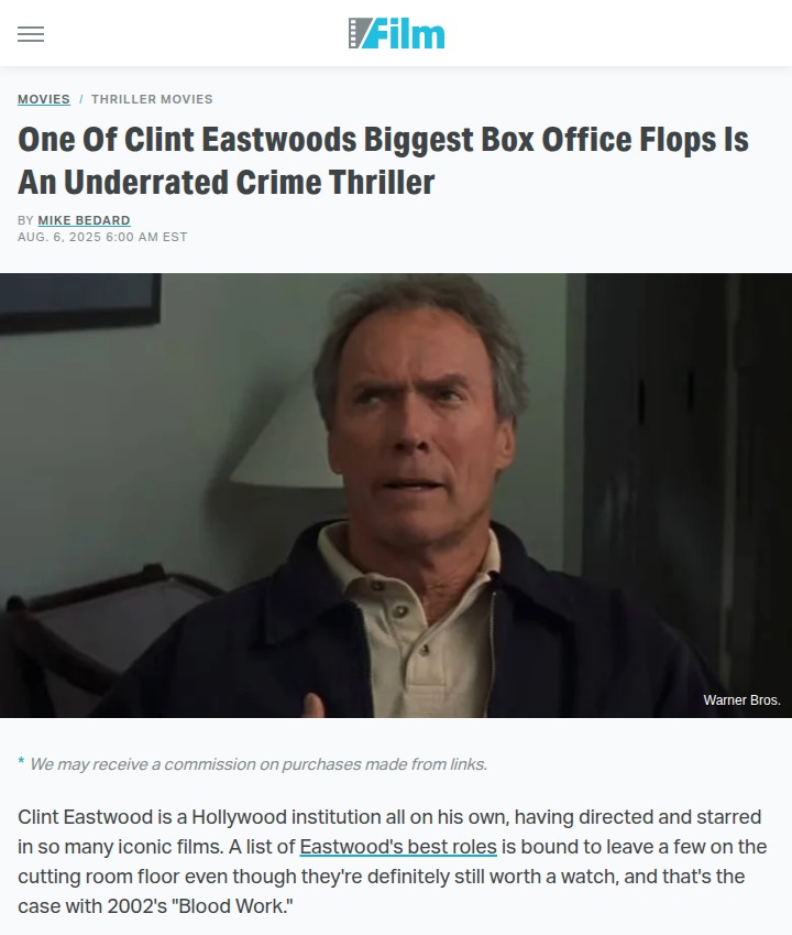 Clint Eastwood’s ‘Blood Work’ Flop Deserved Better 🎬