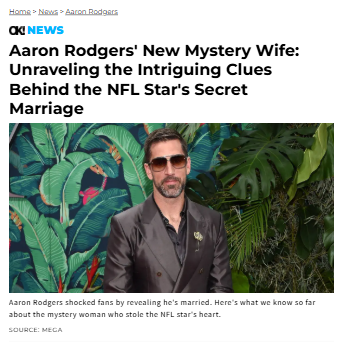 Aaron Rodgers’ Secret Wife Clues Are Wild