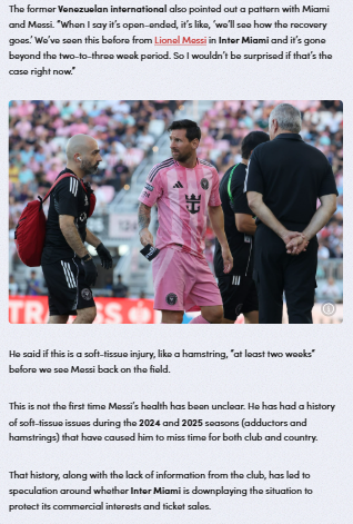 Inter Miami’s Messi Injury Mystery
