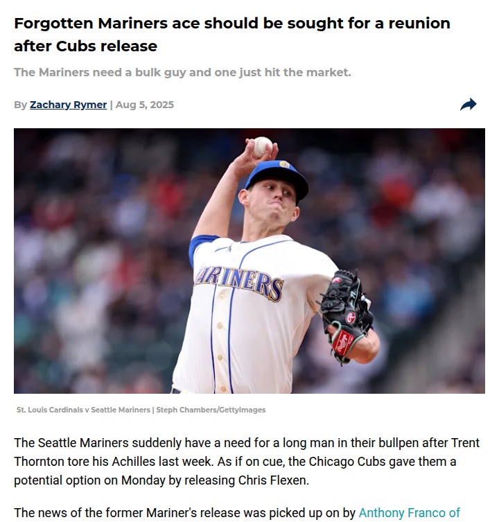 Seattle Mariners: Time to bring Flexen home?