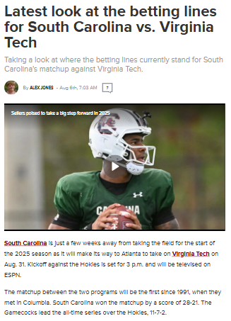 Gamecocks vs Hokies: Betting Line Breakdown
