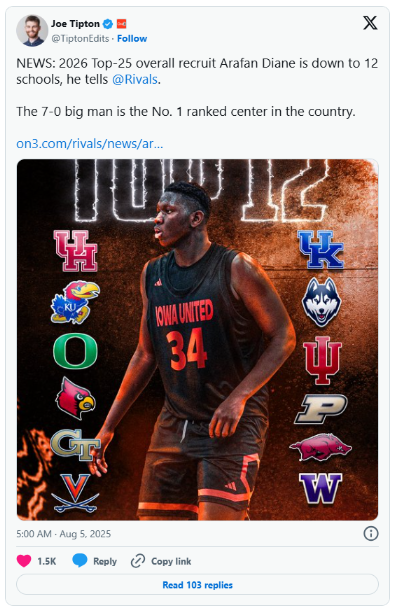 Iowa’s 7-Foot Phenom Drops His Top 12
