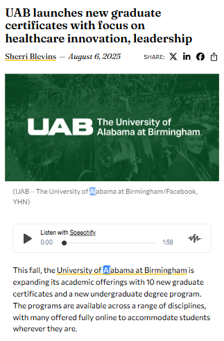 UAB’s new programs open doors in healthcare and eSports