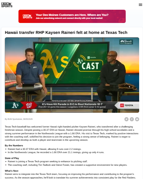 Texas Tech’s new pitcher has something to prove
