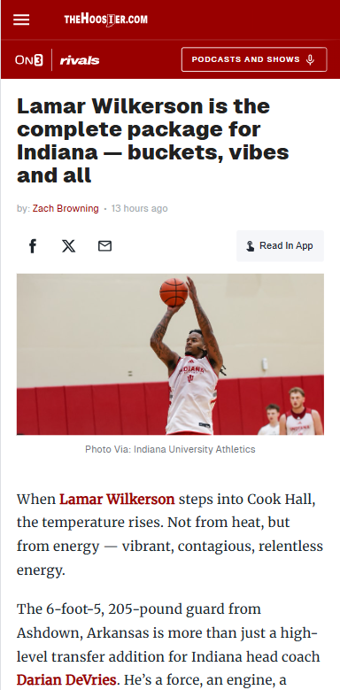 Lamar Wilkerson brings energy and buckets to Indiana