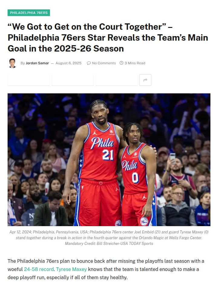 Maxey & Embiid: Sixers’ Bounce-Back Plan