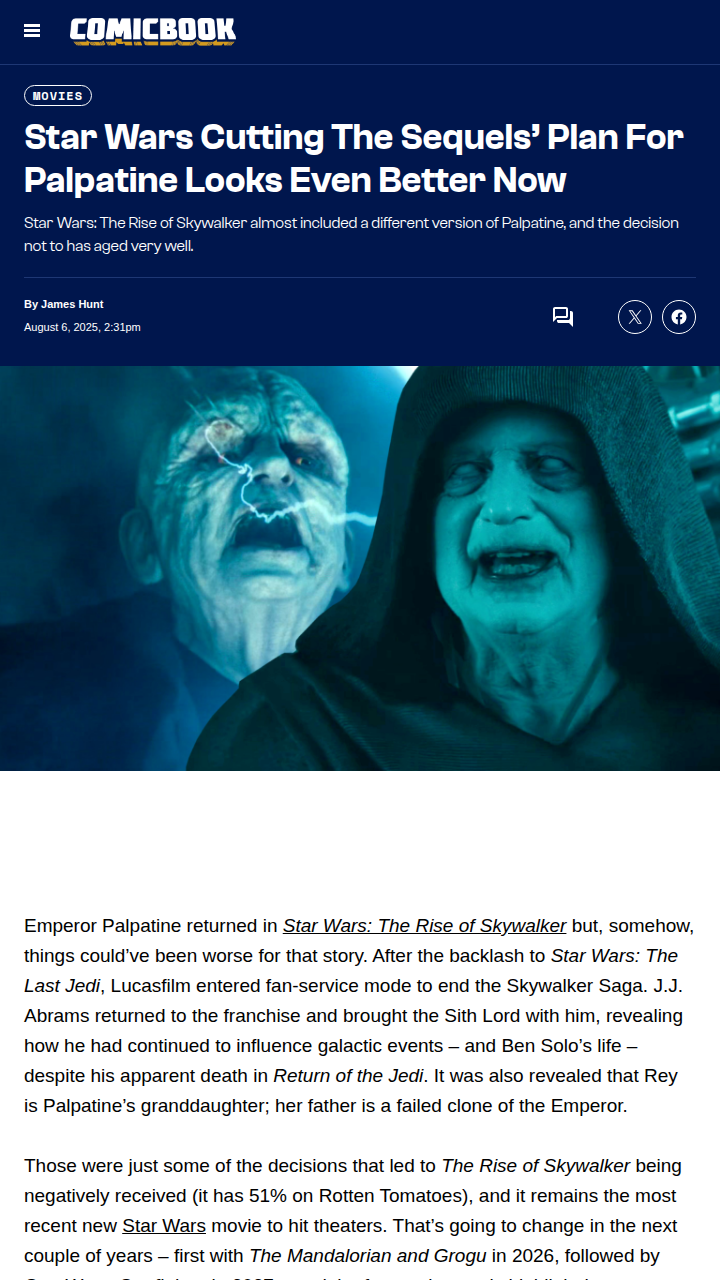 Matt Smith as Palpatine? Dodged a Bullet! 🚨