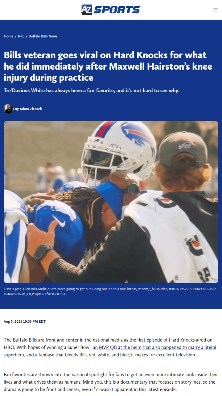 Hard Knocks moment shows Bills’ true heart