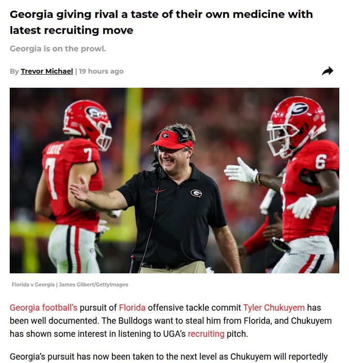 Georgia flips the script on Florida recruiting