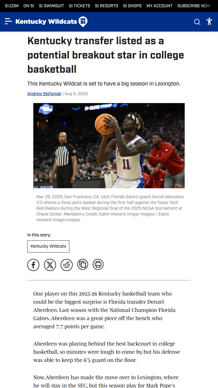 Denzel Aberdeen: Kentucky’s X-Factor?