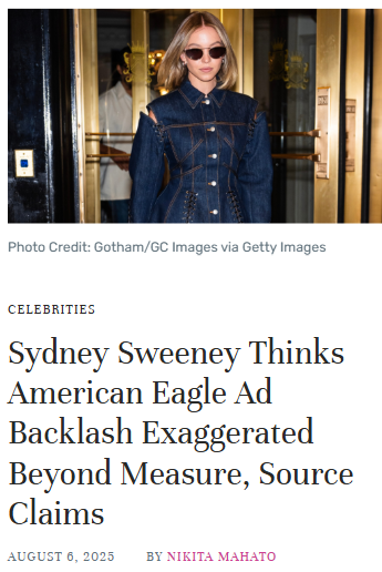 Sydney Sweeney Calls Out AE Ad Drama