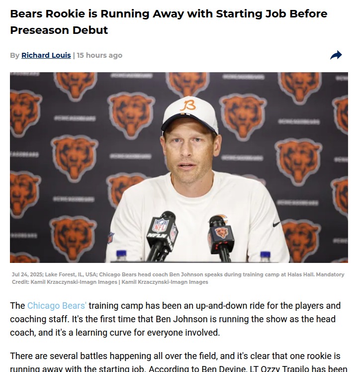 Ozzy Trapilo shakes up Bears’ O-line
