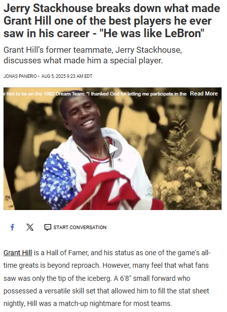 Stackhouse: Grant Hill Was LeBron Before LeBron