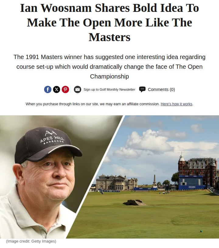 Should The Open Copy The Masters’ Augusta Model?