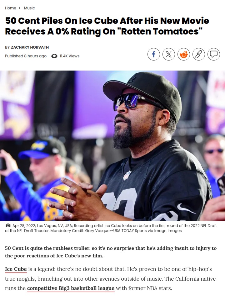 50 Cent Trolls Ice Cube’s 0% Movie 🍿