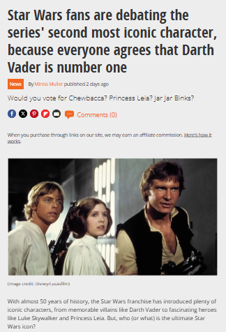 Who’s #2 After Vader? Star Wars Fans Divided 🤔