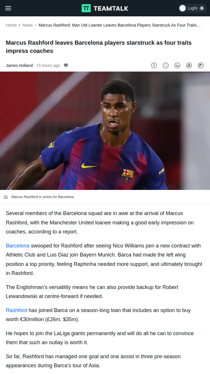 Rashford Wows Barca’s Young Guns