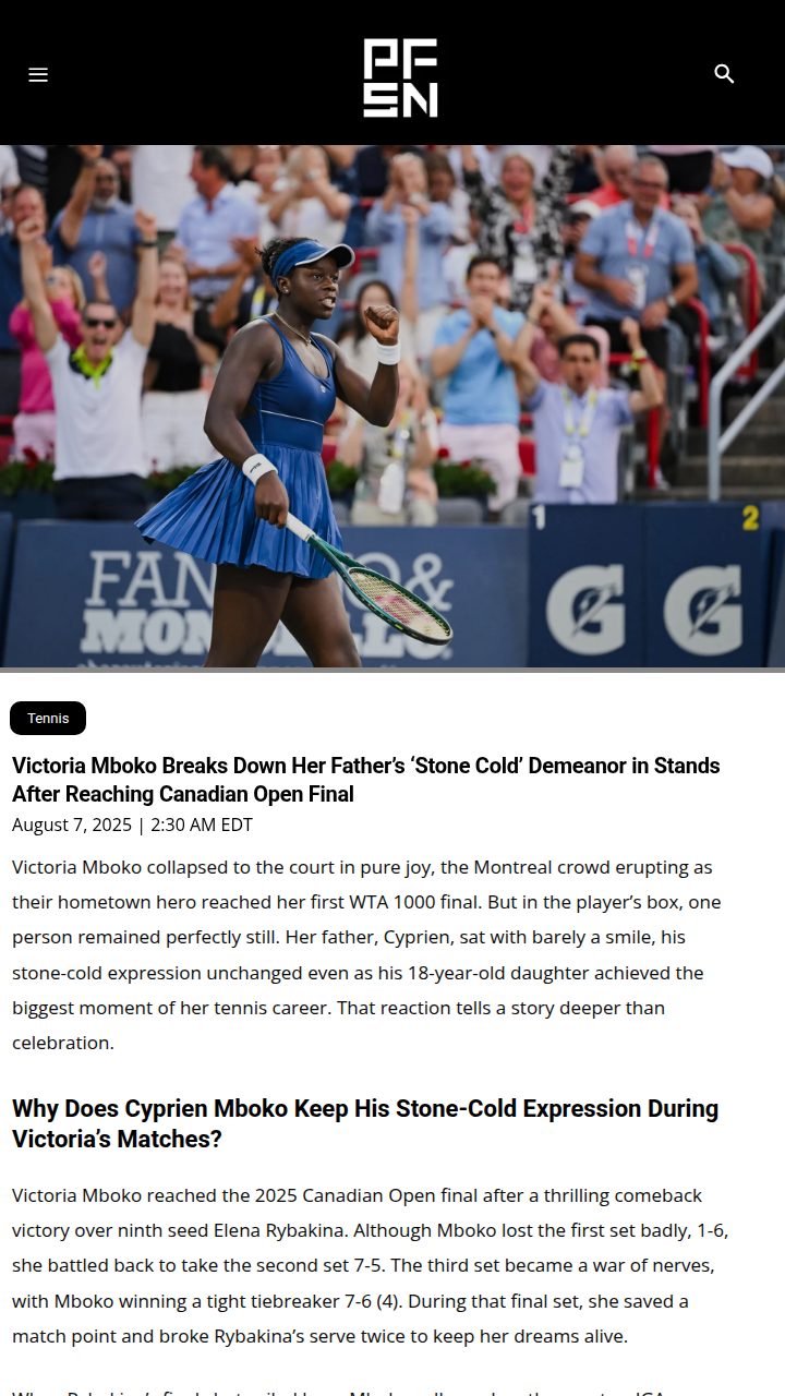 Stone-Cold Support: Mboko’s Canadian Open Run