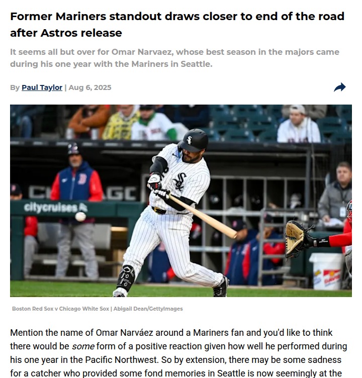 Farewell to Narváez: Mariners' Catcher Era Ends
