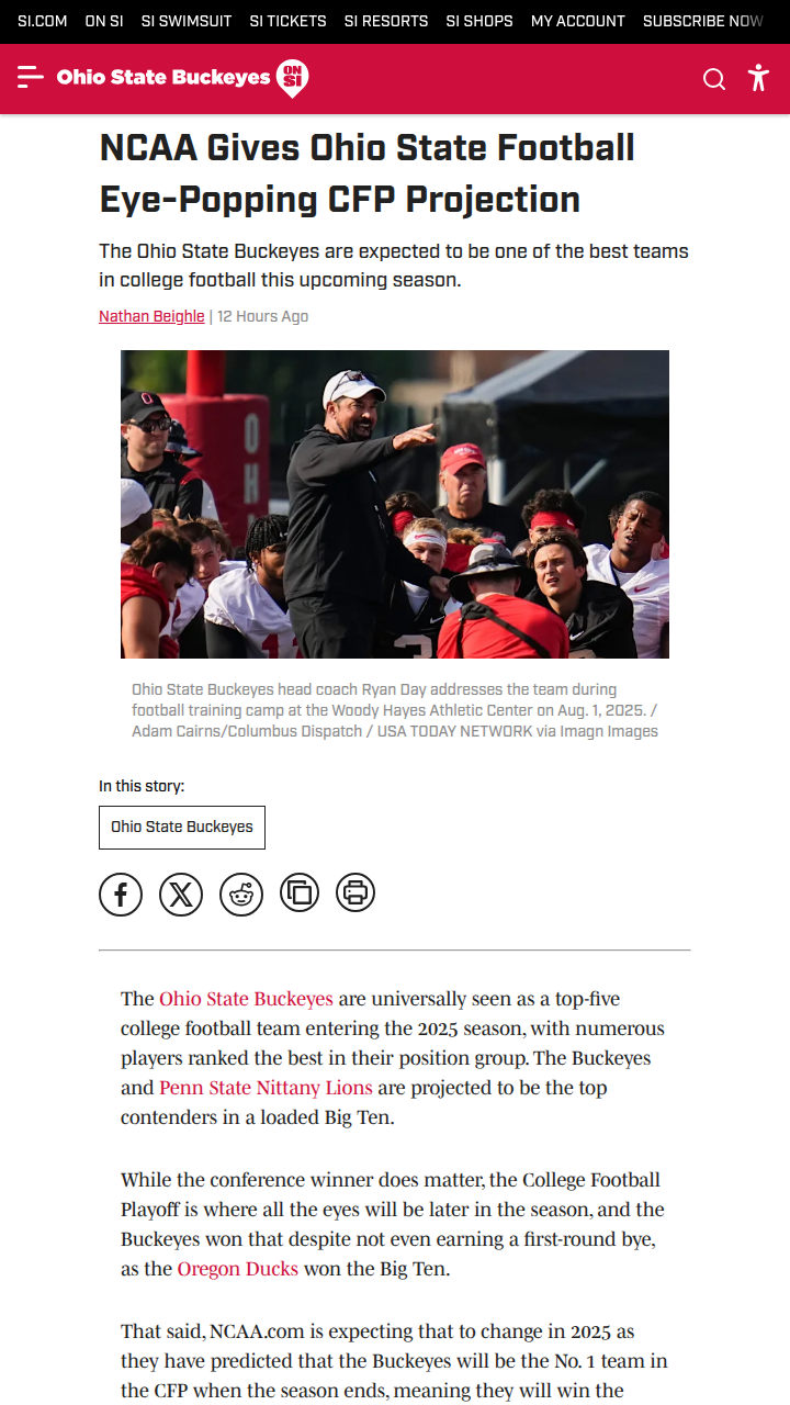 Buckeyes Eye Top CFP Spot Over Rival Lions