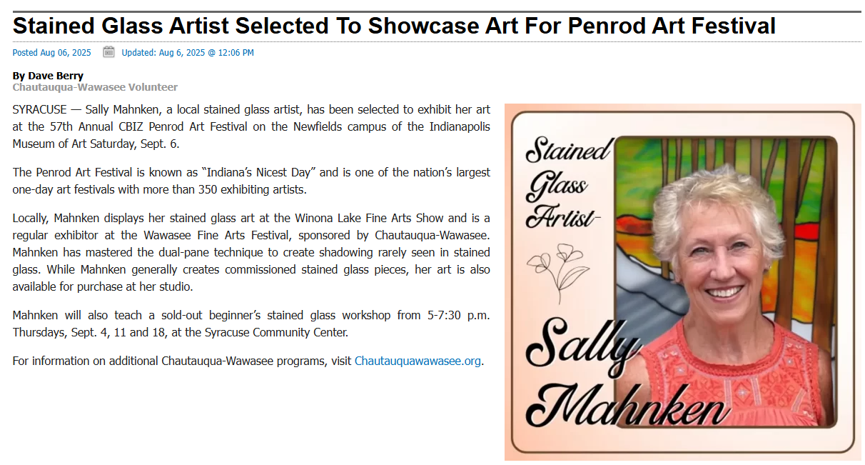 Syracuse artist brings stained glass to Indy