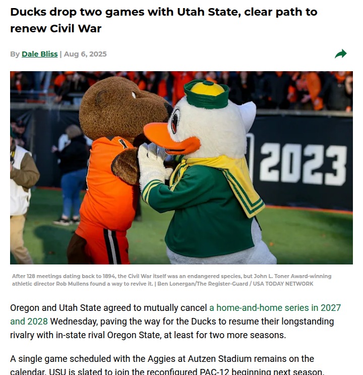 Oregon’s Civil War rivalry is back on!