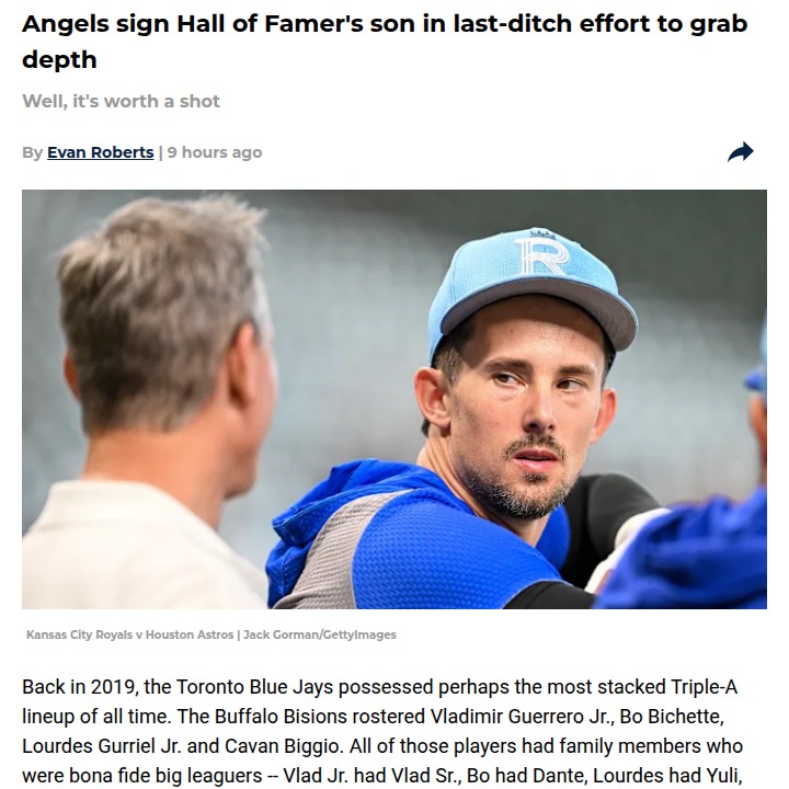 Angels gamble on Biggio for roster boost