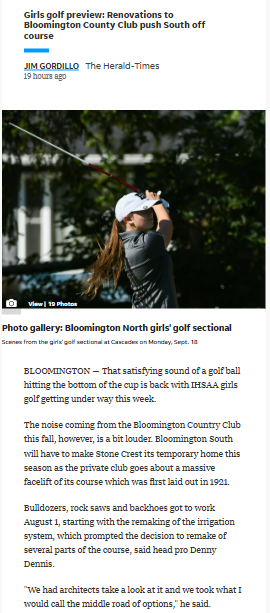 Bloomington girls golf faces big changes this season