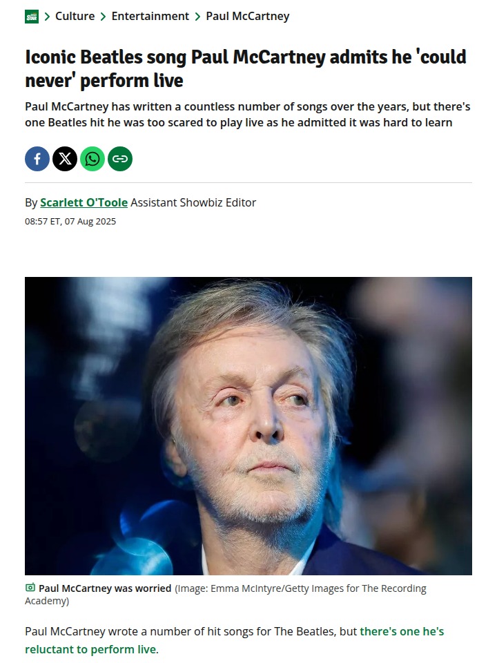 Paul McCartney’s Live Song Struggle 🎤