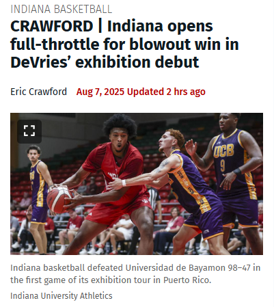 Hoosiers light it up in DeVries’ debut